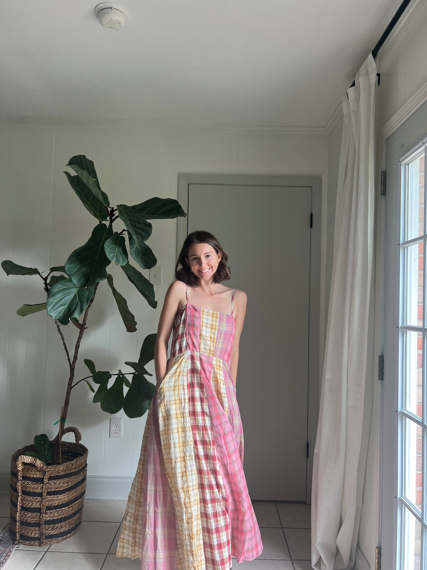 Plaid pink maxi