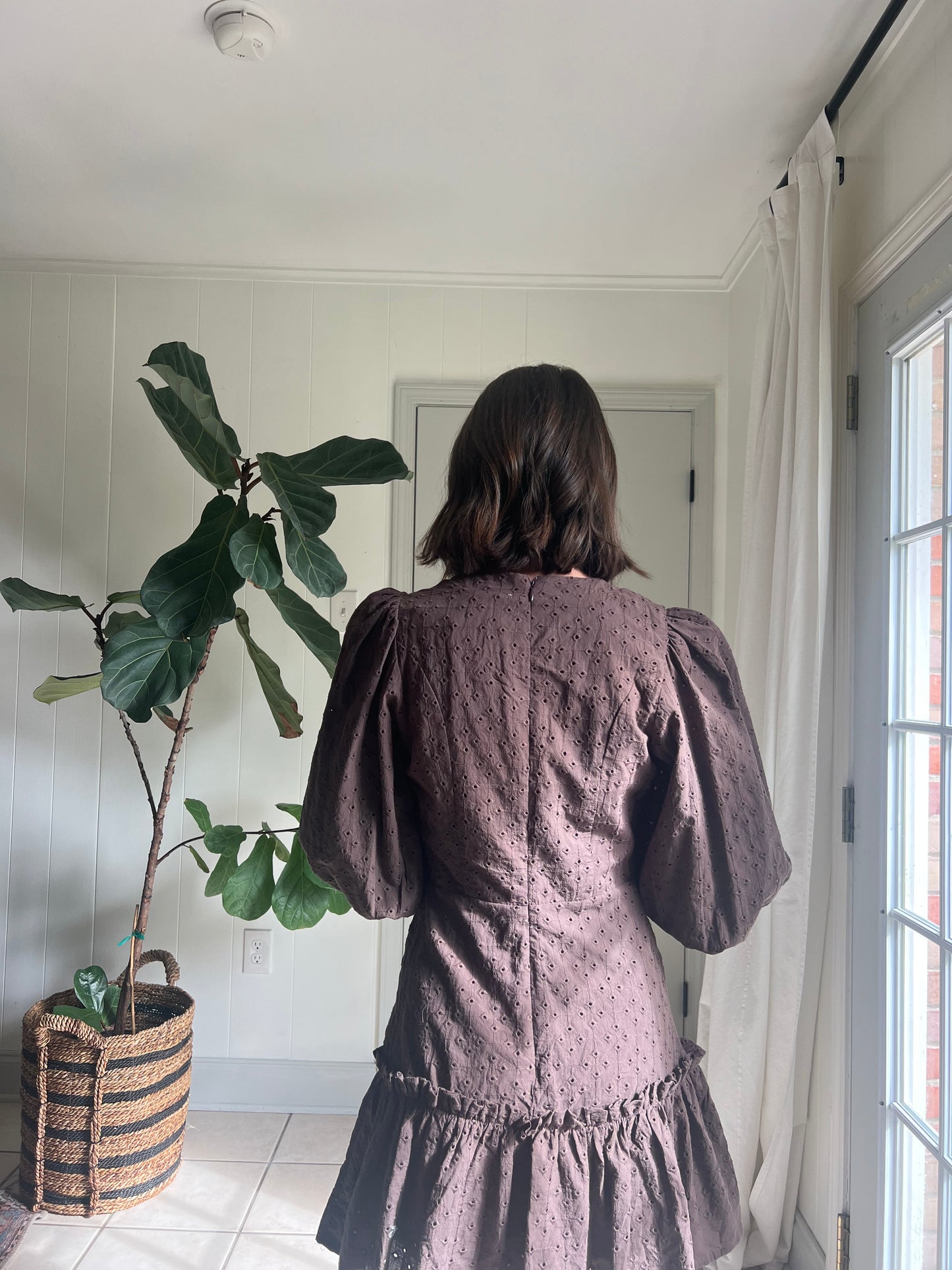 Brown Eyelet Dress