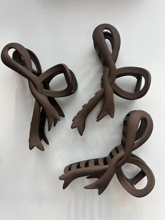 Brown Bow Hair Clip