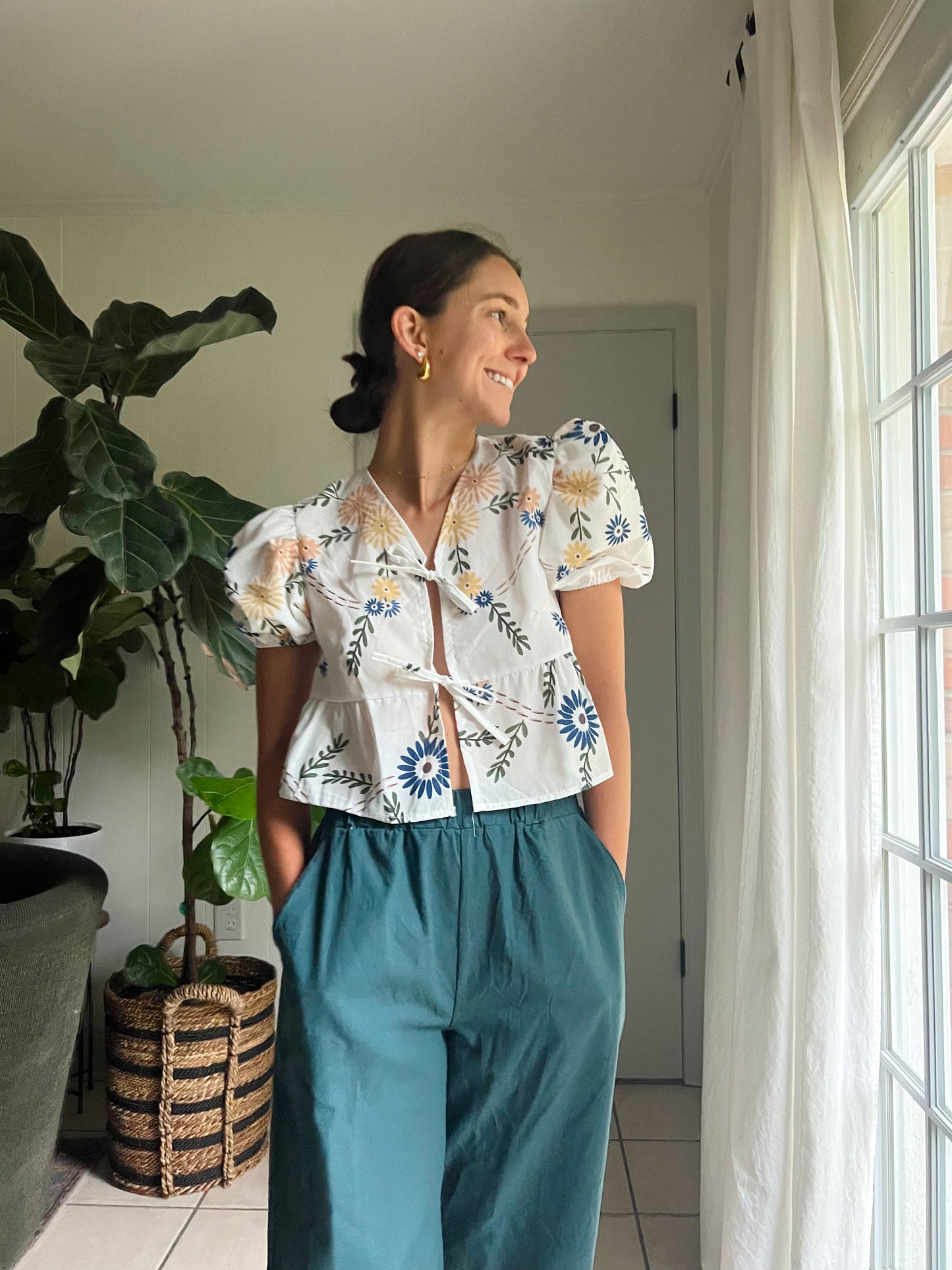 Yellow floral top