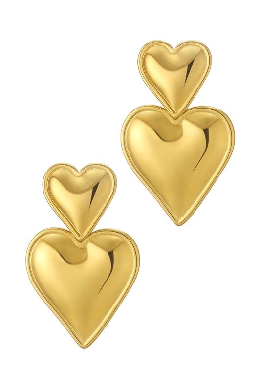 Gold Heart Earrings