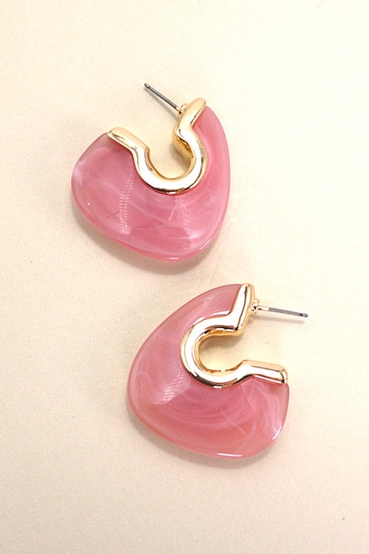 Pink Acrylic Irregular Hoop