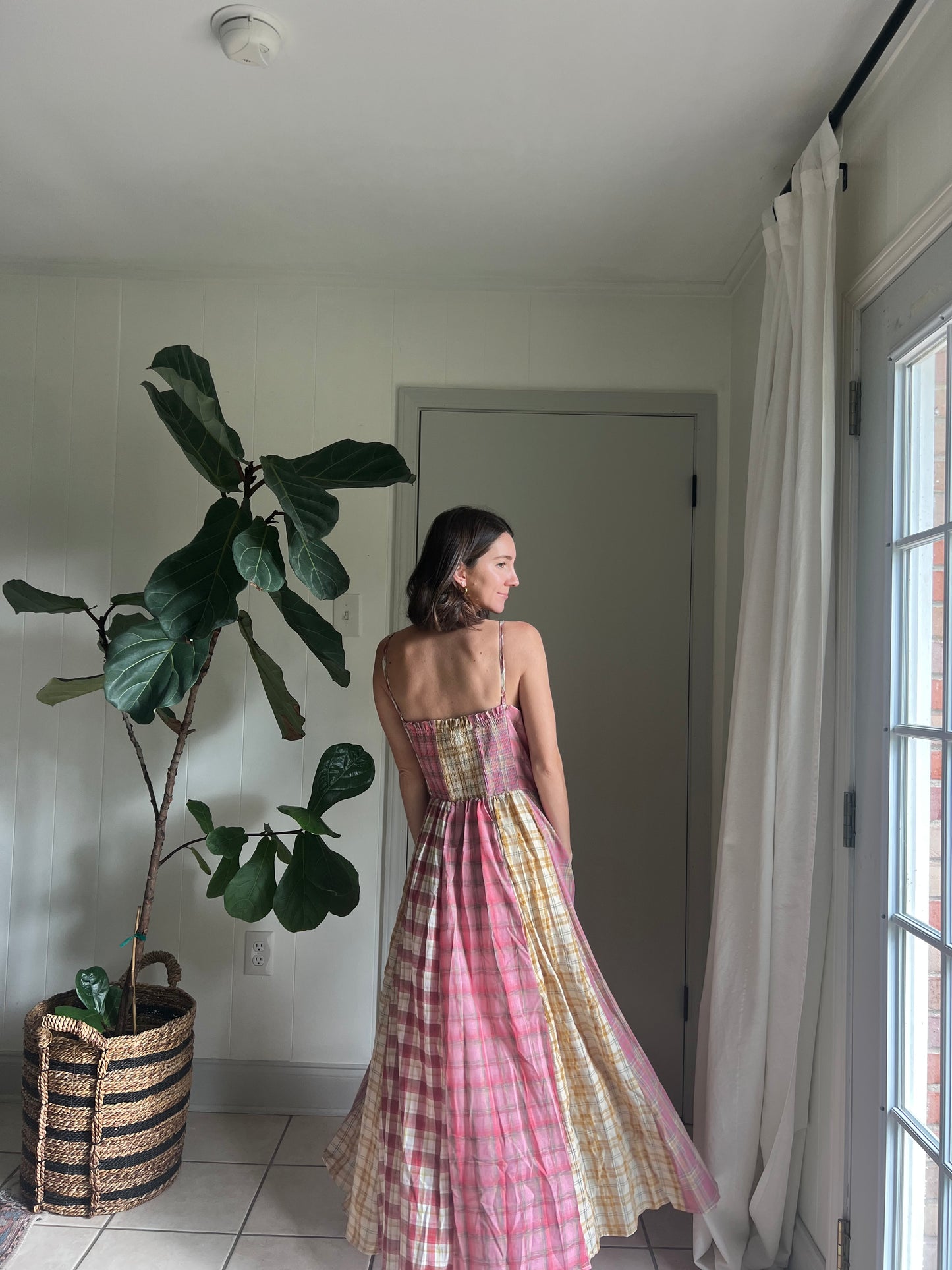 Plaid pink maxi