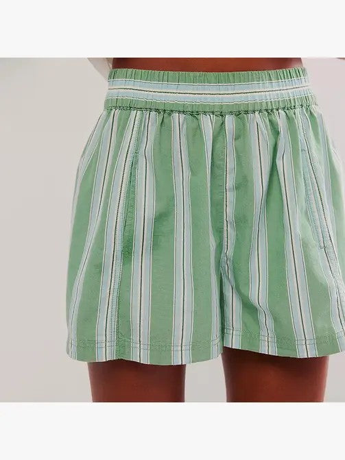 green stripe women boxer short